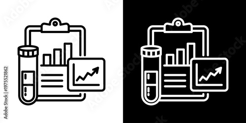 Smart Vital Signs Icon In Black And White Style