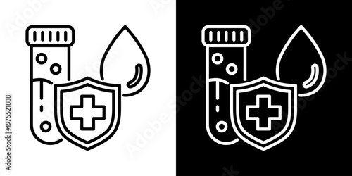Health Sensors Icon In Black And White Style