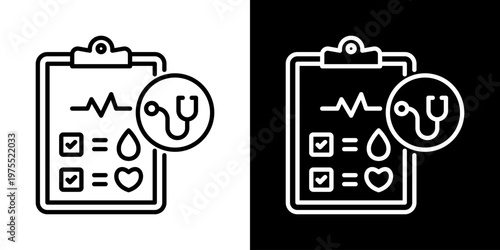 Predictive Health Icon In Black And White Style