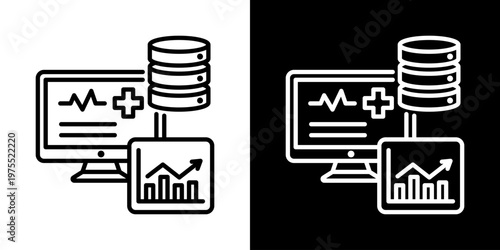 Human Bio Signals Icon In Black And White Style