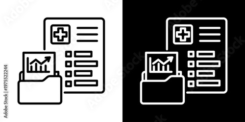 Next-Gen Health Metrics Icon In Black And White Style