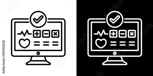 Holistic Vital Intelligence Icon In Black And White Style