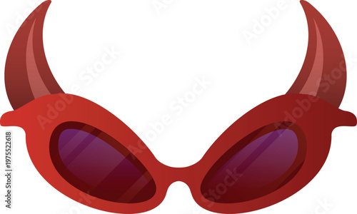 Stylish pink and red plastic sunglasses are isolated on white as a summer fashion accessory featuring 3d lens design for eye protection and sun style