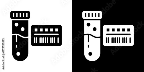 Patient Vital Insights Icon In Black And White Style