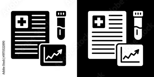 Adaptive Health Tracking Icon In Black And White Style