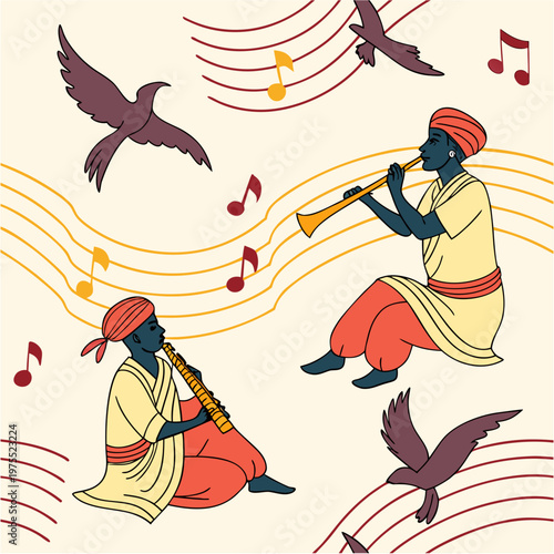 “Baul Music Rhythm Flow Pattern”