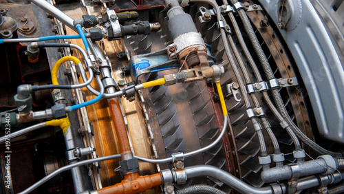 Exploring the complex details of an aircraft engine in action