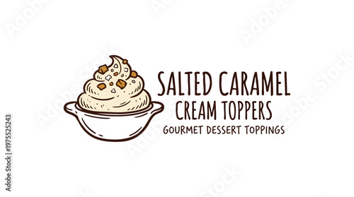 Salted Caramel Cream Toppers Logo Design