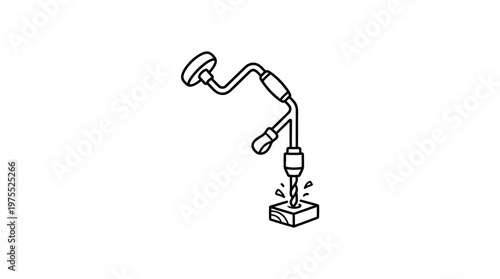 Vintage Hand Drill in Action