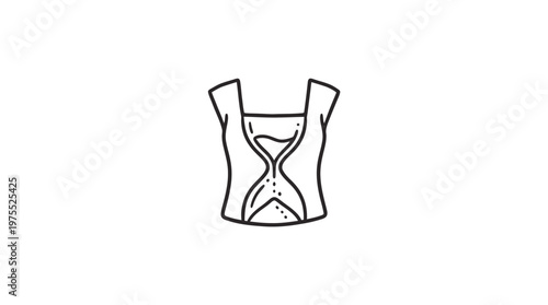 Hourglass Symbol Inside a Bust Outline