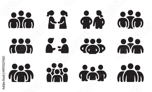 Diverse group of people icons representing teamwork and community collaboration.