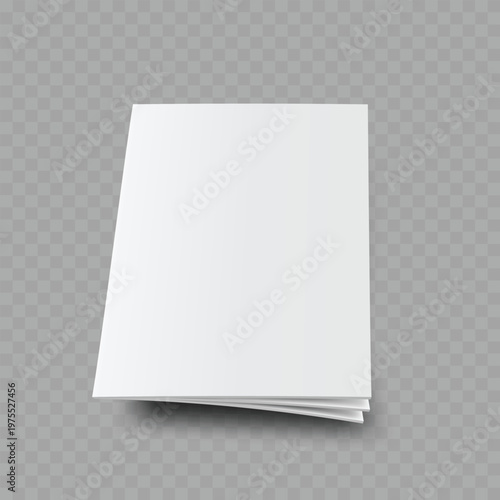Realistic Floating Brochure Mockup Set. Vector Blank White Vertical and Horizontal Magazine Templates with Shadow.