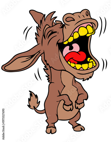 brown donkey standing on its hind legs