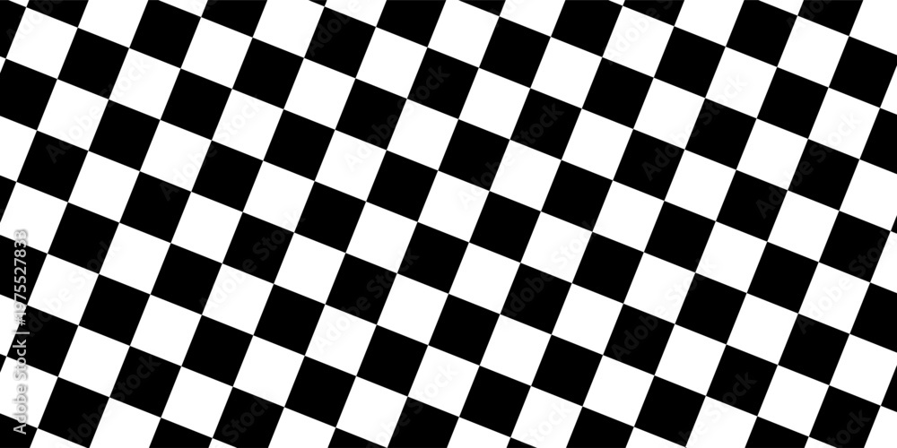 Obraz premium Black and white checkered pattern, Checkerboard seamless pattern