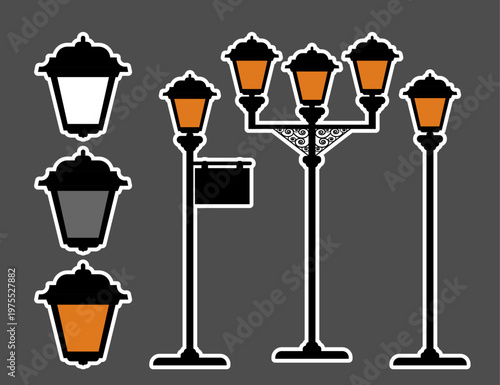 ガス灯のイラスト