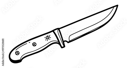 Knife illustration on black background