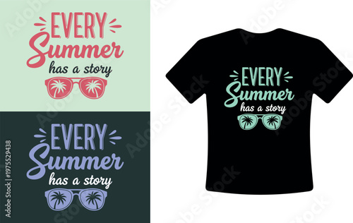 Summer quote t-shirt design with sunglasses and palm tree