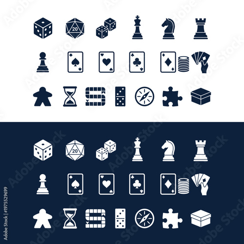 Collection of various board game pieces.