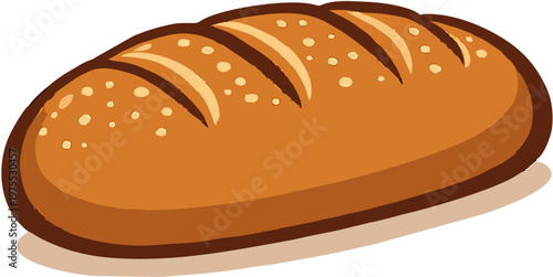 bread loaf flat vector illustration