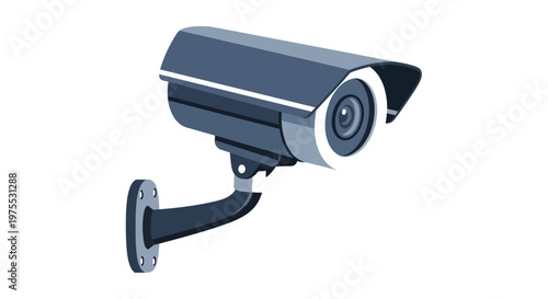 Vector graphic of a security camera mounted on a wall bracket
