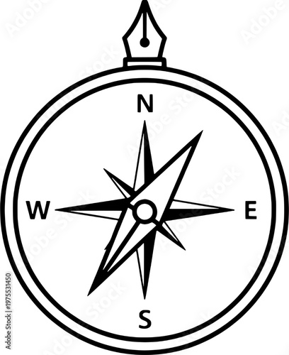 Artistic vision and design navigation vector, "Created with AI assistance and manually refined."