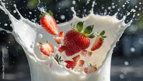 Strawberry milk splash