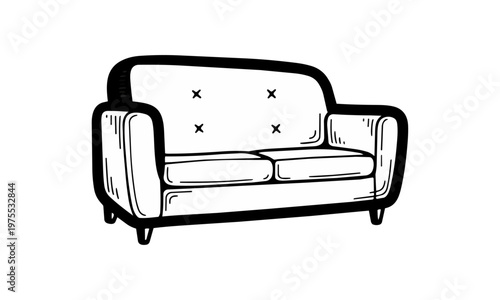 Sofa illustration on black background