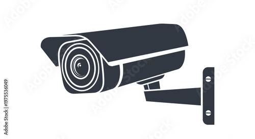 Vector graphic illustration of a security camera mounted on a wall bracket