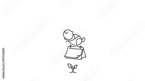 Baby On Calendar Representing Pregnancy and Growth