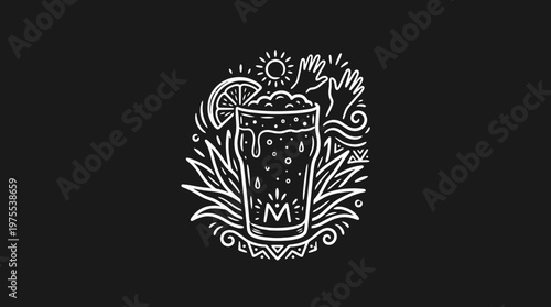 Craft Beer Design with Lemon and Floral Elements