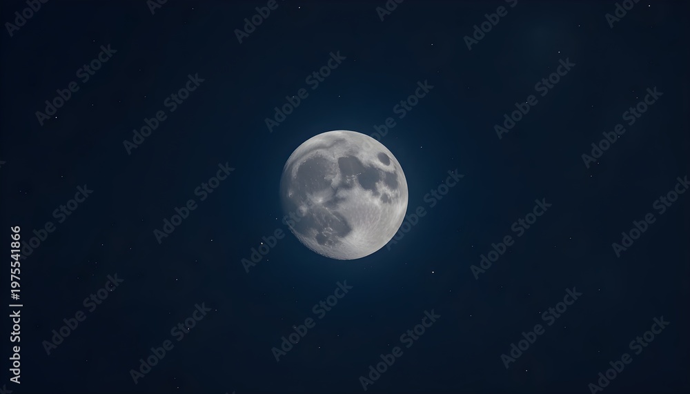 Fototapeta premium Full Moon in Dark Night Sky