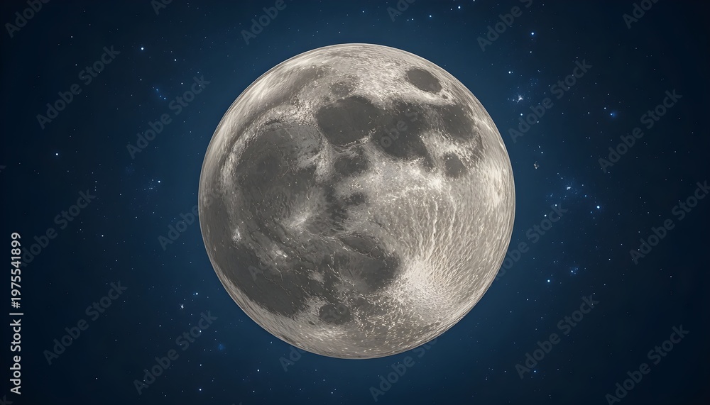 Obraz premium Full Moon in Dark Night Sky