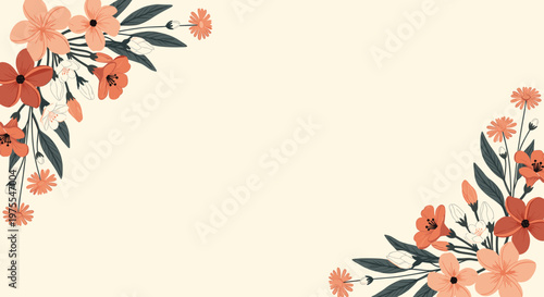 A delicate floral illustration creates a calming and fresh aesthetic, ideal for springtime promotions or backgrounds to evoke a sense of optimism and 