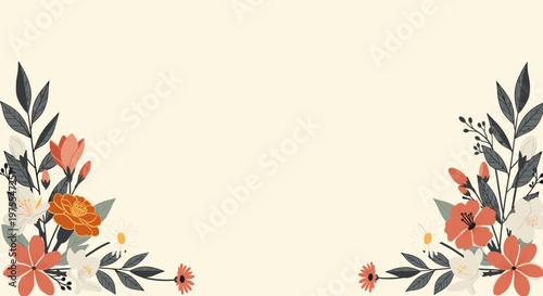 A vibrant and stylish floral illustration evokes feelings of freshness and natural beauty. Ideal for spring themed designs, website backgrounds, or li