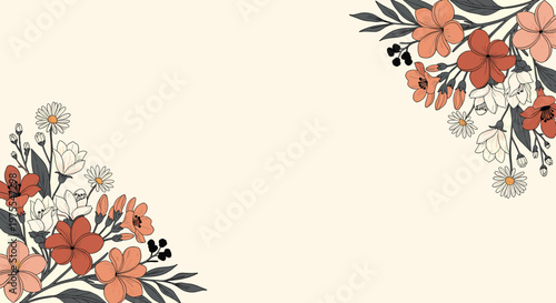 A delicate floral illustration evokes feelings of serenity and natural beauty. Ideal for spring marketing, website backgrounds, or greeting card desig