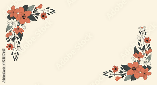 A delicate floral branch illustration evokes a sense of calm and natural beauty. Ideal for backgrounds, greeting cards, or branding materials promotin