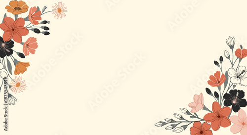 A delicate floral illustration, featuring muted tones. Perfect for backgrounds, website design, or adding a touch of natural beauty to any project. Ev