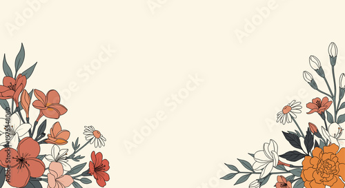 A beautifully illustrated floral arrangement evoking feelings of serenity and growth. Perfect for backgrounds, spring themes, or nature-inspired conte