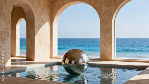 Wabi-Sabi Arch Door · Swimming Pool Sea View