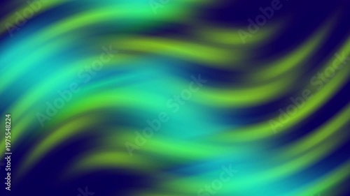 Blue and green abstract wave pattern with soft movement.