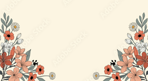 A serene floral illustration in soft pastel shades creates a calming and elegant atmosphere, ideal for backgrounds, website design, or branding that e