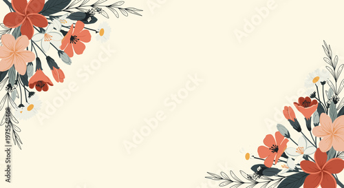 A delicate floral illustration with a minimalist style evokes feelings of calm and freshness. Ideal for branding, website backgrounds, or social media