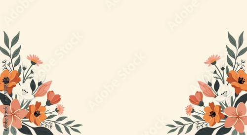 A vibrant and modern floral illustration evokes feelings of freshness and beauty. Ideal for backgrounds, website graphics, or adding a touch of nature