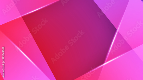 Artistic pink background with sharp polygon shapes and neon light edges