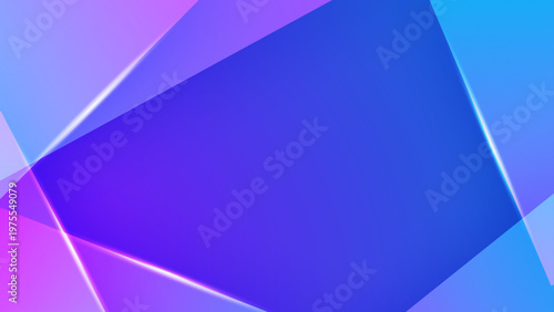 Modern blue and purple geometric background with glowing neon borders