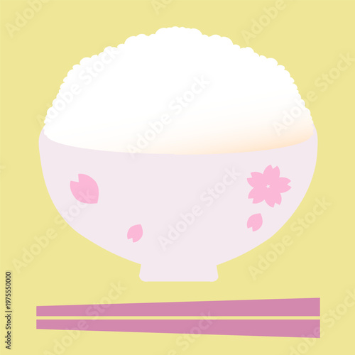 お椀に入ったご飯のイラスト