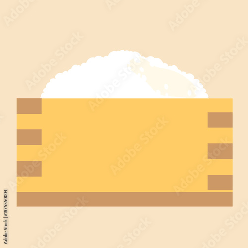 枡に盛られた米粒のイラスト