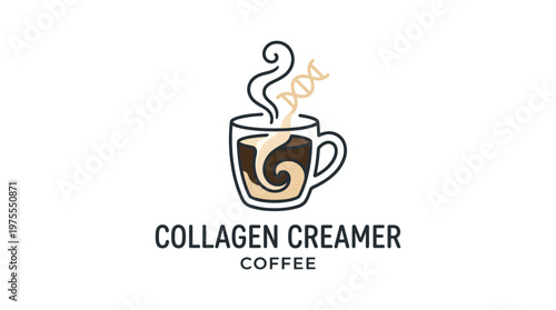 Collagen Creamer Coffee Logo Design