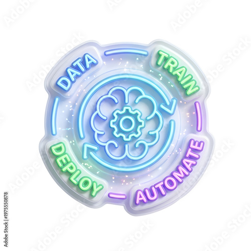Data Train Automate Technology Concept Illustration.