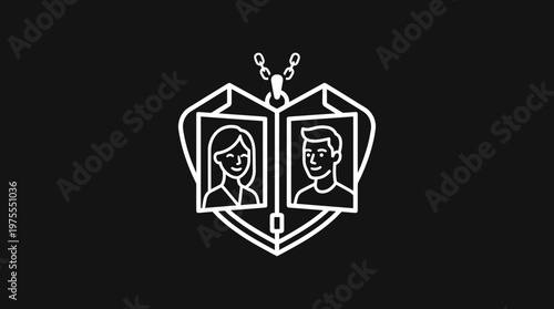 Heart-Shaped Locket with Couple Portraits